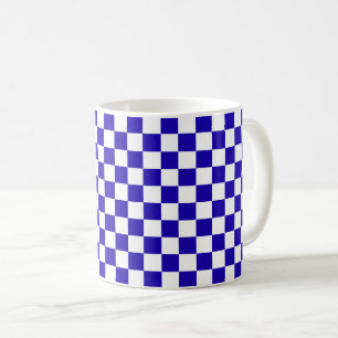 Caneca De Café Xadrez azul profundo
