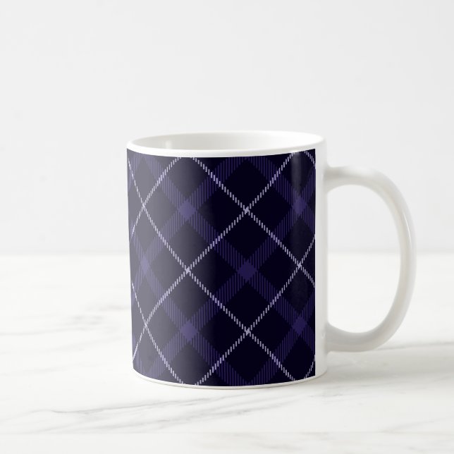 Caneca De Café Xadrez Azul / Tartã (Direita)