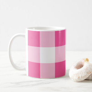 Caneca De Café Xadrez Búfalo Rosa Branco