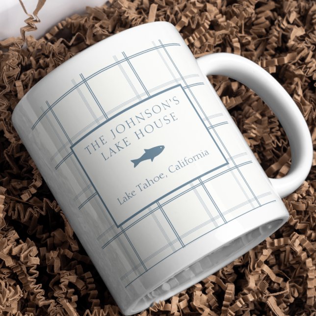 Caneca De Café Xadrez Clássica Personalizável Lago Casa Azul (Criador carregado)