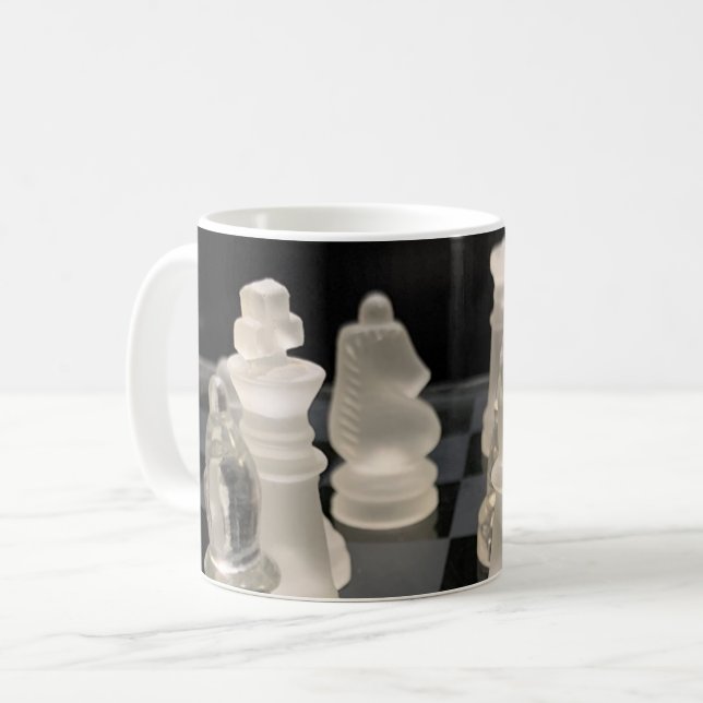 Caneca De Café Xadrez Clássico de Mug (Frente Esquerda)