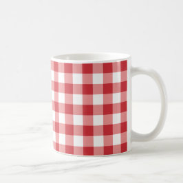 Caneca De Café Xadrez Clássico Suave - xadrez vermelho e branco.