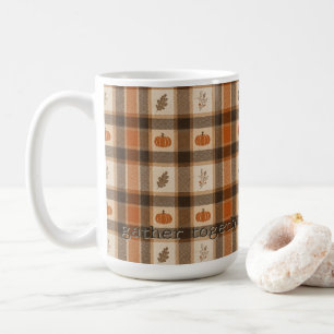 Caneca De Café Xadrez de Abóbora de Outono