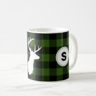 Caneca De Café Xadrez de Búfalo Monograma Elk