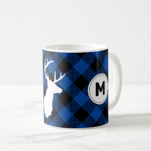 Caneca De Café Xadrez de Búfalo Monograma Elk