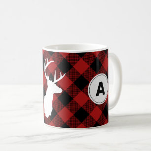 Caneca De Café Xadrez de Búfalo Monograma Elk