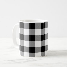 Caneca De Café Xadrez de Búfalo Preto e Branco