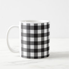 Caneca De Café Xadrez de búfalo preto e branco