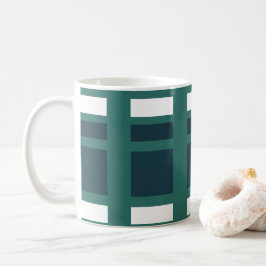 Caneca De Café Xadrez de Buffalo de Verificação Azul Branco Teal