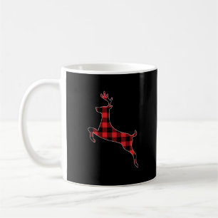 Caneca De Café Xadrez de Buffalo Reindeer no Natal da Família