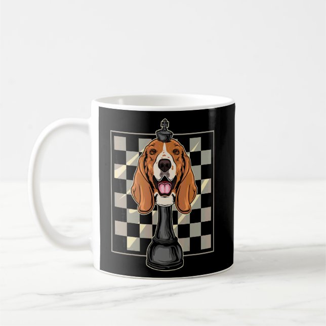 Caneca De Café Xadrez de Cachorro de Caça-Caça-Basset (Esquerda)