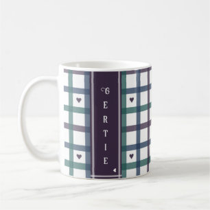 Caneca De Café Xadrez de Coração Roxo