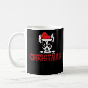 Caneca De Café Xadrez de Natal Chihuahua Santa Hat Cri
