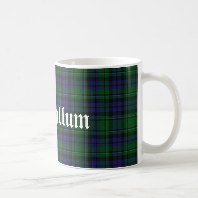 Caneca De Café Xadrez de Tartan azul & verde à moda de MacCallum (Direita)