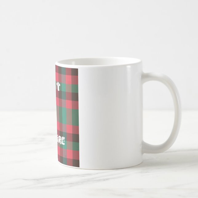 Caneca De Café Xadrez de Tartan com Controlo Real Escocês com Tex (Direita)