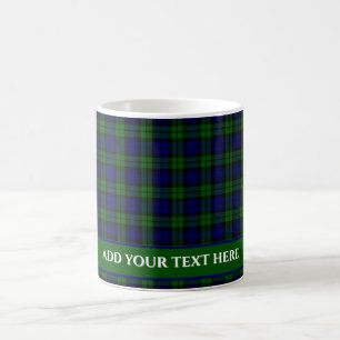 Caneca De Café Xadrez de Tartan com Marinho e verde clássico
