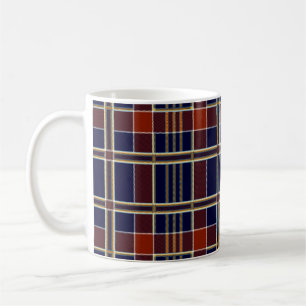 caneca de café xadrez escocês