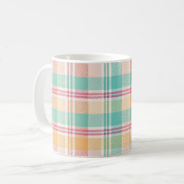 Caneca De Café Xadrez Escocês Multicolorido