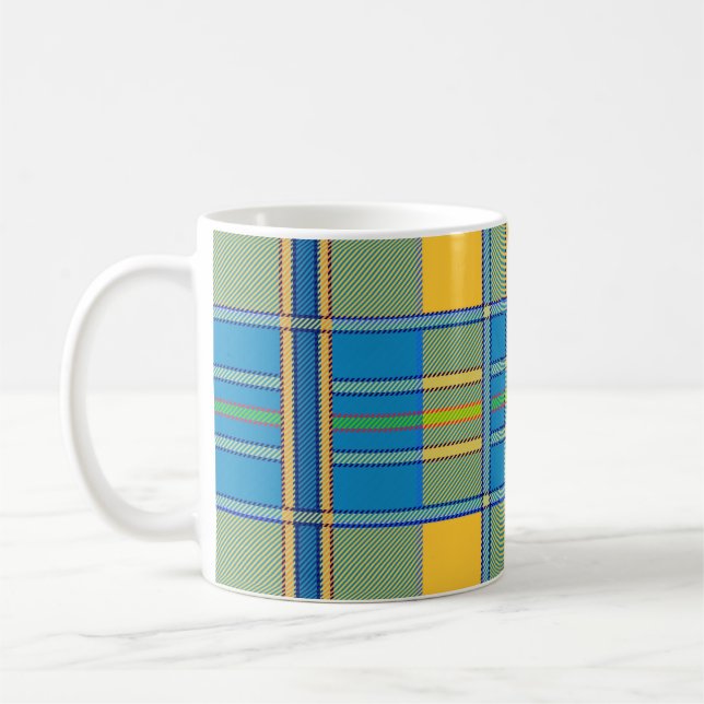caneca de café xadrez escocês tartan (Esquerda)