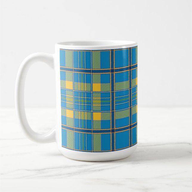 caneca de café xadrez escocês tartan (Esquerda)