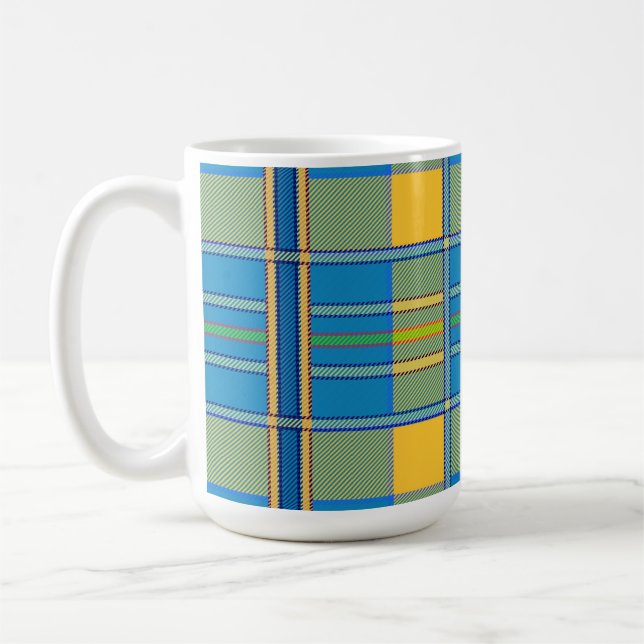 caneca de café xadrez escocês tartan (Esquerda)