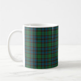 Caneca De Café Xadrez Escocês Verde Azul Laranja