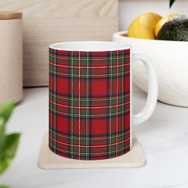 Caneca De Café Xadrez Escocesa Clan Stewart Red Green Blue Check