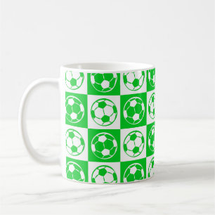 Caneca De Café Xadrez Futebol / Bola de Futebol padrão - Verde 