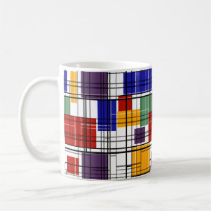 Caneca De Café Xadrez geométrica quadrada sem costura