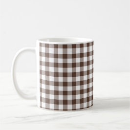 Caneca De Café Xadrez Marrom Chocolate Cor Retro