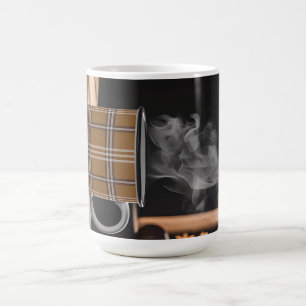 Caneca de Café Xadrez Padrão Heritage Outono Vapor