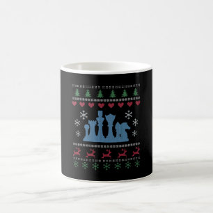 Caneca De Café Xadrez - Peças de Xadrez Feias de Natal