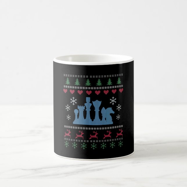 Caneca De Café Xadrez - Peças de Xadrez Feias de Natal (Centro)