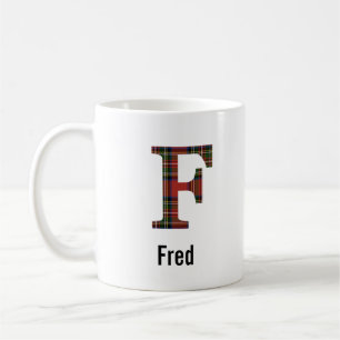 Caneca De Café Xadrez Red Stewart Monograma F Mug