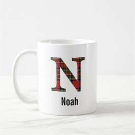 Caneca De Café Xadrez Red Stewart Monograma N Mug