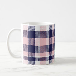Caneca De Café Xadrez rosa e marinho, verificada, sem problemas