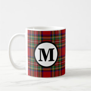 Caneca De Café Xadrez Royal Stewart Tartan Monograma Clã Escocês