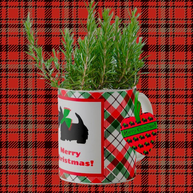 Caneca De Café Xadrez Scotty Dog Feliz Natal (Add a fresh rosemary plant and a mug becomes an instant thoughtful hostess gift!)