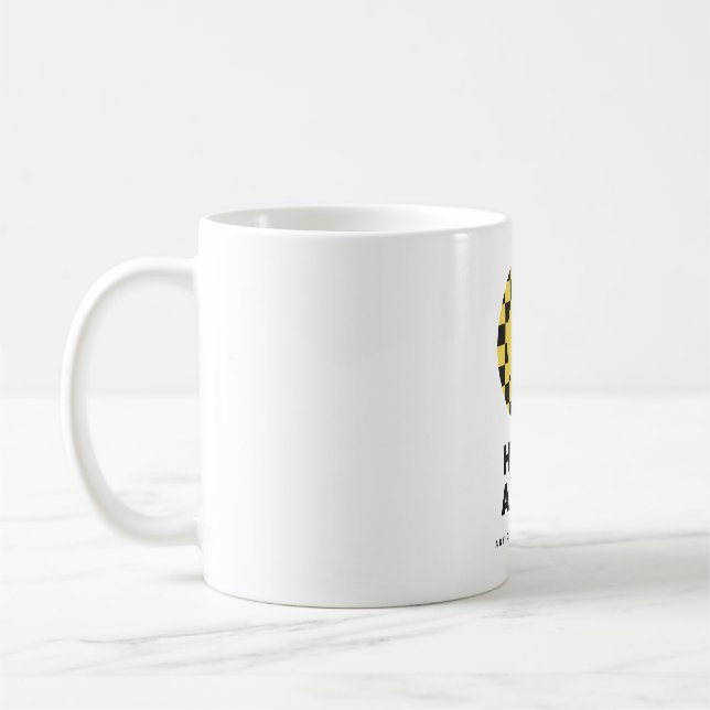 Caneca de Café Xadrez Smiley Retro Have a Day (Esquerda)