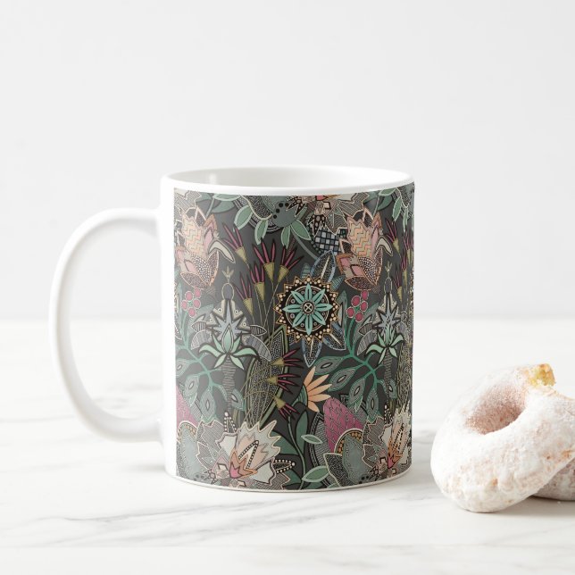 Caneca De Café xadrez steampunk cinza (Com Donut)