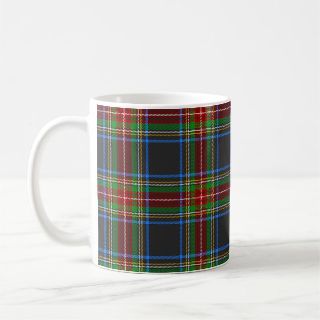 Caneca De Café Xadrez Stewart Stuart Black Clan Tartan (Esquerda)