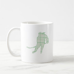 Caneca De Café Xadrez Verde de Patinadora de Hockey Girl