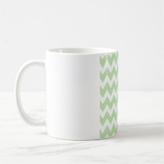 Caneca De Café Xadrez Verde Menta Suave – Ziguezague Branco Limpo