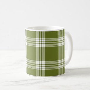 Caneca De Café Xadrez Verde Moderna de Tartan