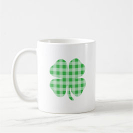 Caneca De Café Xadrez Verde Trevo