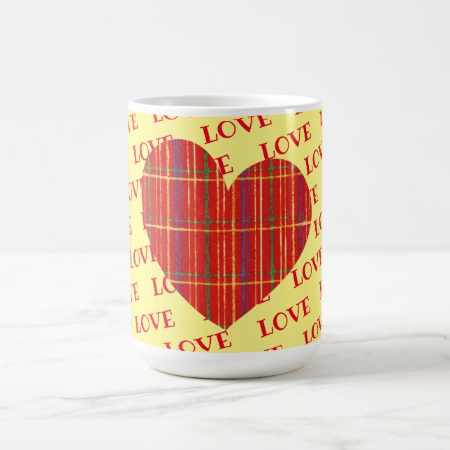 Caneca De Café Xadrez Vermelha Bright Heart Mug Cup (Centro)