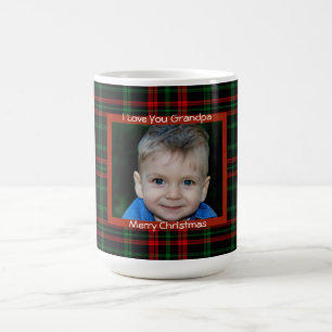 Caneca De Café Xadrez Vermelha, Feliz Natal, Foto Personalizada,