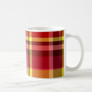 Caneca De Café Xadrez Vermelho Amarelo