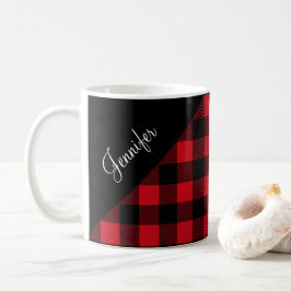 Caneca De Café Xadrez Vermelho Personalizado