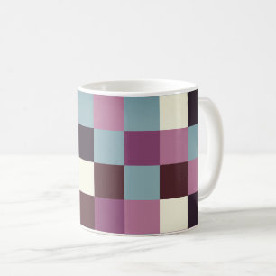 Caneca De Café Xadrezes de Cores de Vintage